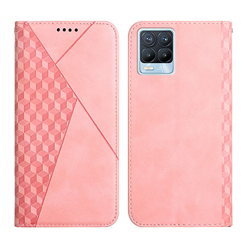 Leather Case Stands Flip Cover Holder Y02X for Realme 8 4G Rose Gold