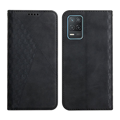 Leather Case Stands Flip Cover Holder Y02X for Realme 8 5G Black