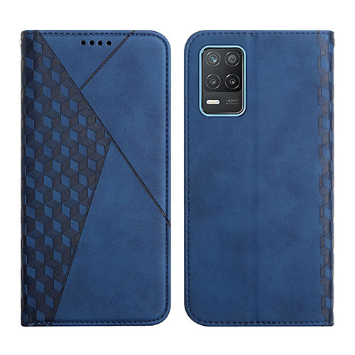 Leather Case Stands Flip Cover Holder Y02X for Realme 8 5G Blue