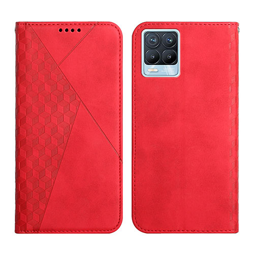 Leather Case Stands Flip Cover Holder Y02X for Realme 8 Pro Red