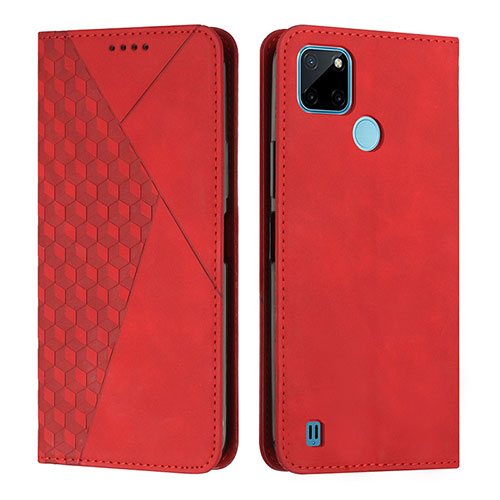 Leather Case Stands Flip Cover Holder Y02X for Realme C21Y Red