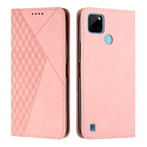 Leather Case Stands Flip Cover Holder Y02X for Realme C21Y Rose Gold