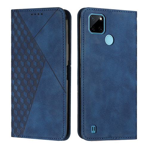 Leather Case Stands Flip Cover Holder Y02X for Realme C25Y Blue