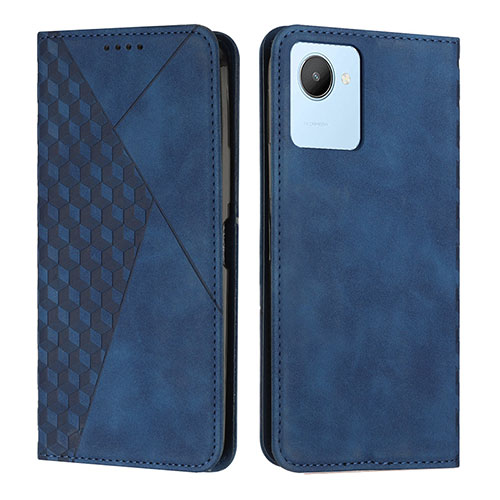 Leather Case Stands Flip Cover Holder Y02X for Realme C30 Blue