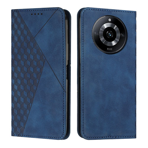 Leather Case Stands Flip Cover Holder Y02X for Realme Narzo 60 5G Blue