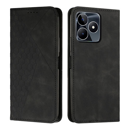 Leather Case Stands Flip Cover Holder Y02X for Realme Narzo N53 Black