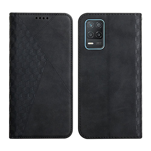 Leather Case Stands Flip Cover Holder Y02X for Realme Q3 5G Black