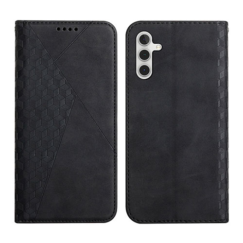 Leather Case Stands Flip Cover Holder Y02X for Samsung Galaxy A04s Black