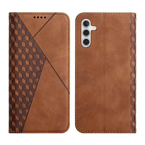 Leather Case Stands Flip Cover Holder Y02X for Samsung Galaxy A04s Brown