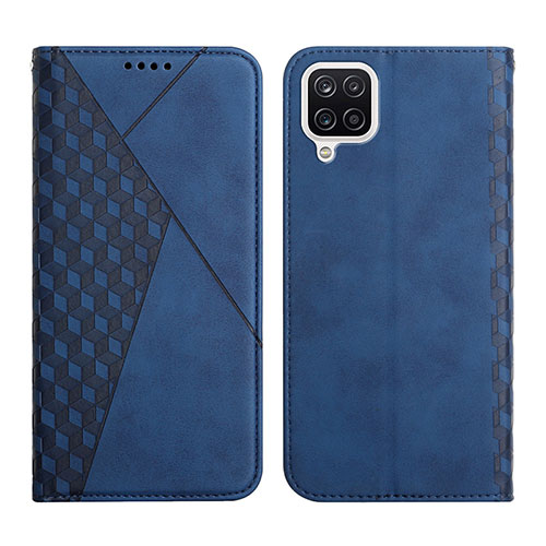 Leather Case Stands Flip Cover Holder Y02X for Samsung Galaxy A12 5G Blue