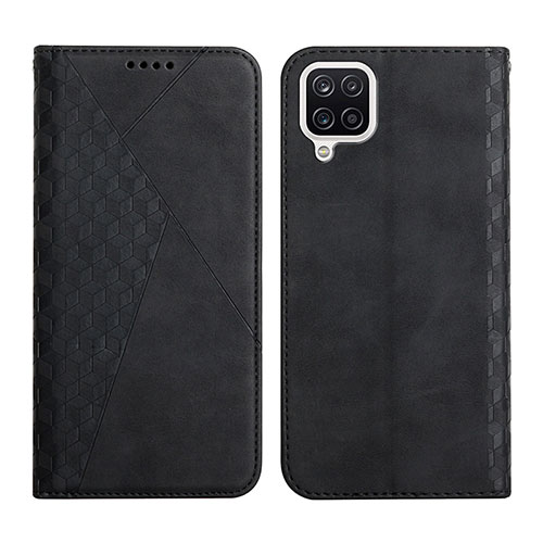 Leather Case Stands Flip Cover Holder Y02X for Samsung Galaxy A22 4G Black