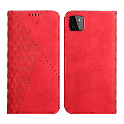 Leather Case Stands Flip Cover Holder Y02X for Samsung Galaxy A22 5G Red