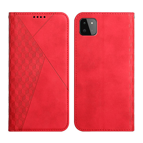 Leather Case Stands Flip Cover Holder Y02X for Samsung Galaxy A22s 5G Red