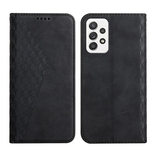 Leather Case Stands Flip Cover Holder Y02X for Samsung Galaxy A52 4G Black