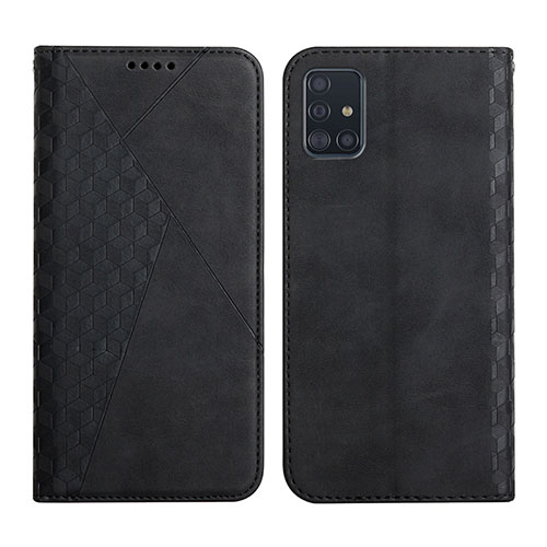 Leather Case Stands Flip Cover Holder Y02X for Samsung Galaxy A71 4G A715 Black