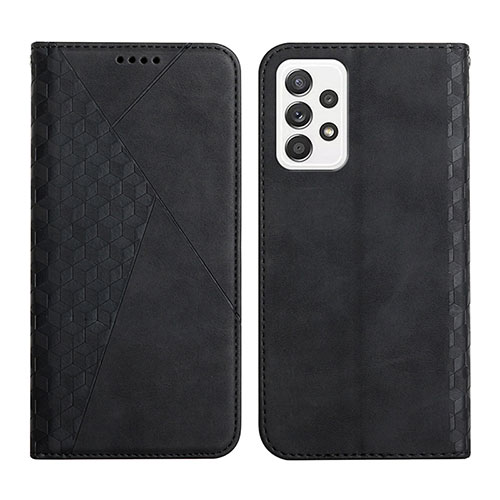 Leather Case Stands Flip Cover Holder Y02X for Samsung Galaxy A72 4G Black