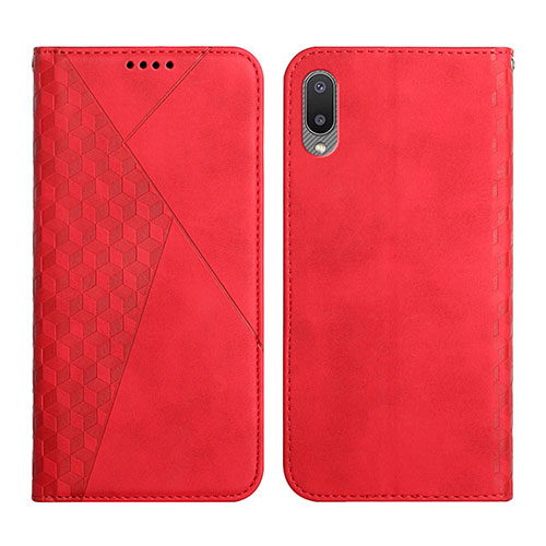 Leather Case Stands Flip Cover Holder Y02X for Samsung Galaxy M02 Red