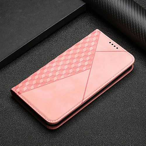 Leather Case Stands Flip Cover Holder Y02X for Samsung Galaxy M40S Rose Gold