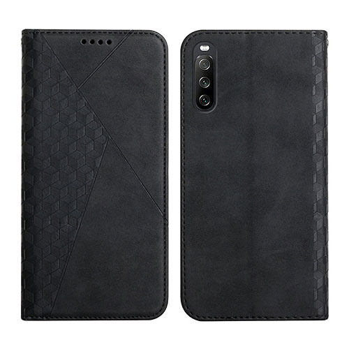 Leather Case Stands Flip Cover Holder Y02X for Sony Xperia 10 III Lite Black