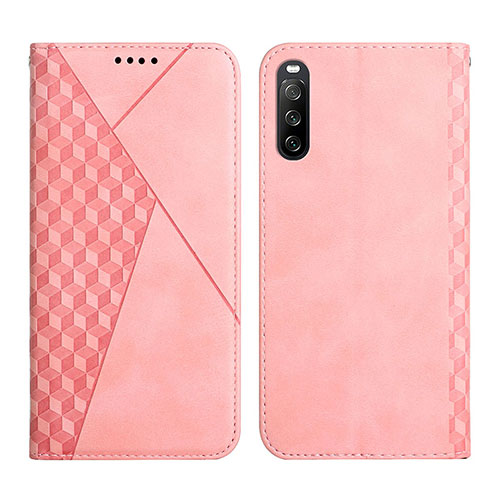 Leather Case Stands Flip Cover Holder Y02X for Sony Xperia 10 III Lite Rose Gold