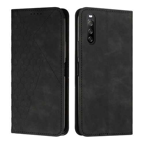 Leather Case Stands Flip Cover Holder Y02X for Sony Xperia 10 IV SOG07 Black