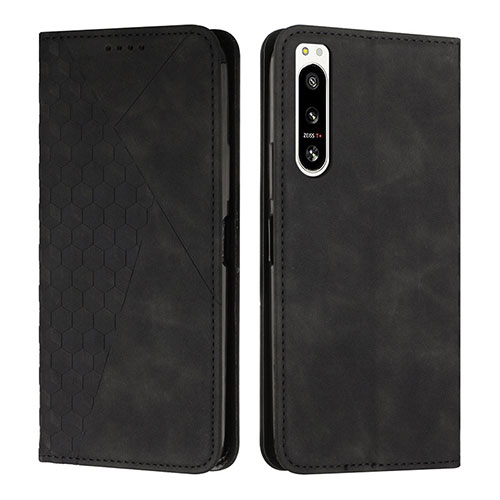 Leather Case Stands Flip Cover Holder Y02X for Sony Xperia 5 IV Black