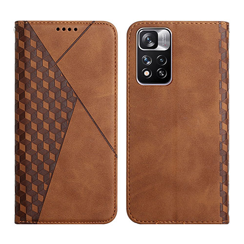 Leather Case Stands Flip Cover Holder Y02X for Xiaomi Mi 11i 5G (2022) Brown