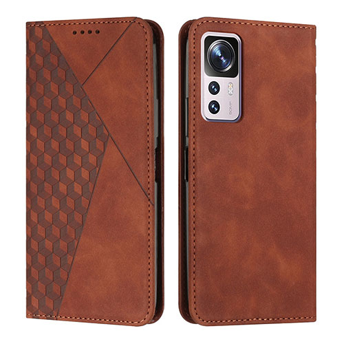 Leather Case Stands Flip Cover Holder Y02X for Xiaomi Mi 12T Pro 5G Brown