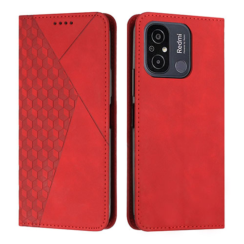 Leather Case Stands Flip Cover Holder Y02X for Xiaomi Poco C55 Red
