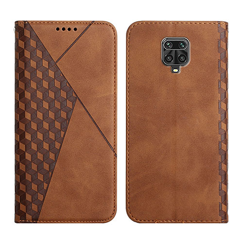 Leather Case Stands Flip Cover Holder Y02X for Xiaomi Poco M2 Pro Brown