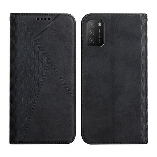 Leather Case Stands Flip Cover Holder Y02X for Xiaomi Poco M3 Black