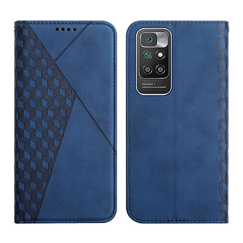 Leather Case Stands Flip Cover Holder Y02X for Xiaomi Redmi 10 (2022) Blue