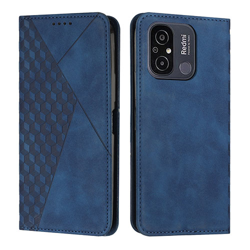 Leather Case Stands Flip Cover Holder Y02X for Xiaomi Redmi 12C 4G Blue