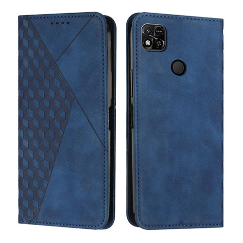 Leather Case Stands Flip Cover Holder Y02X for Xiaomi Redmi 9 Activ Blue