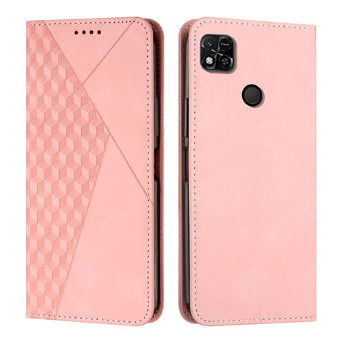 Leather Case Stands Flip Cover Holder Y02X for Xiaomi Redmi 9 India Rose Gold