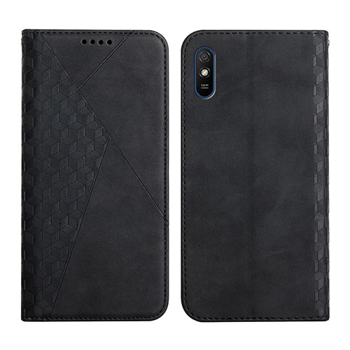 Leather Case Stands Flip Cover Holder Y02X for Xiaomi Redmi 9A Black