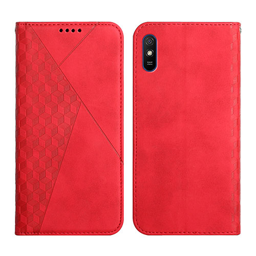 Leather Case Stands Flip Cover Holder Y02X for Xiaomi Redmi 9i Red