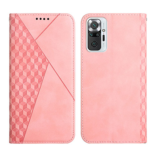 Leather Case Stands Flip Cover Holder Y02X for Xiaomi Redmi Note 10 Pro 4G Rose Gold