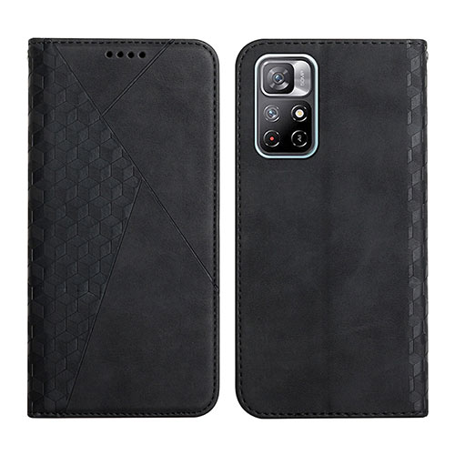 Leather Case Stands Flip Cover Holder Y02X for Xiaomi Redmi Note 11 5G Black