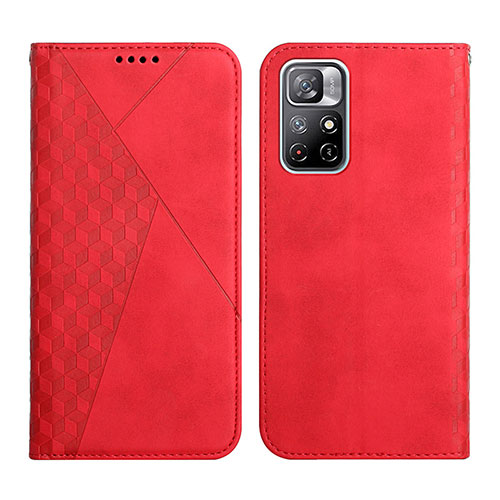 Leather Case Stands Flip Cover Holder Y02X for Xiaomi Redmi Note 11 5G Red