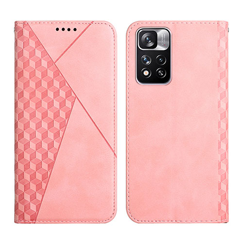 Leather Case Stands Flip Cover Holder Y02X for Xiaomi Redmi Note 11 Pro+ Plus 5G Rose Gold