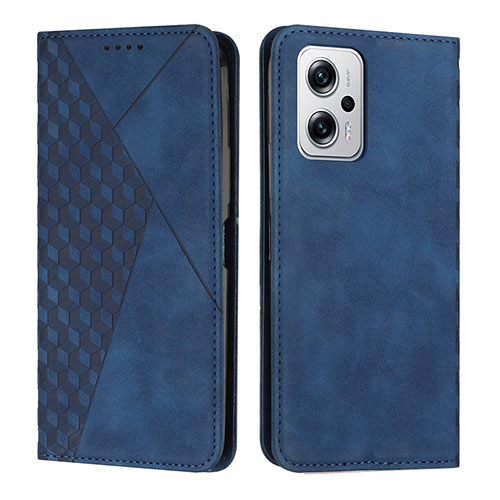 Leather Case Stands Flip Cover Holder Y02X for Xiaomi Redmi Note 11T Pro 5G Blue