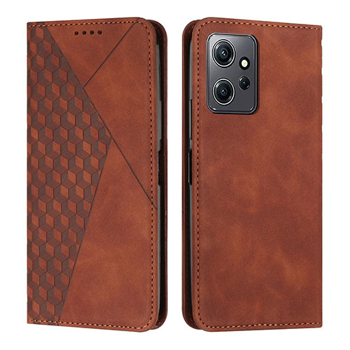 Leather Case Stands Flip Cover Holder Y02X for Xiaomi Redmi Note 12 4G Brown