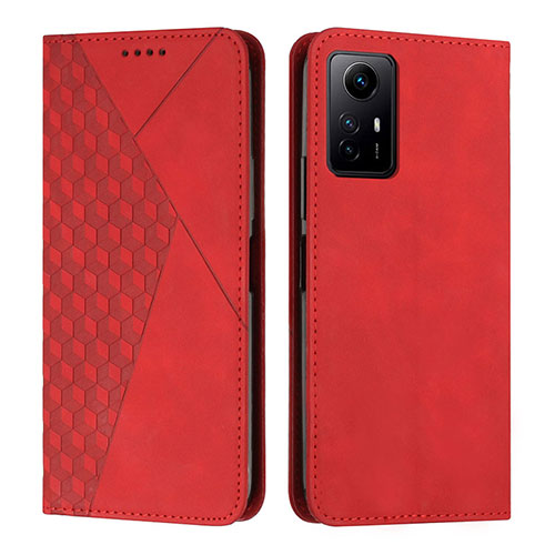 Leather Case Stands Flip Cover Holder Y02X for Xiaomi Redmi Note 12S Red