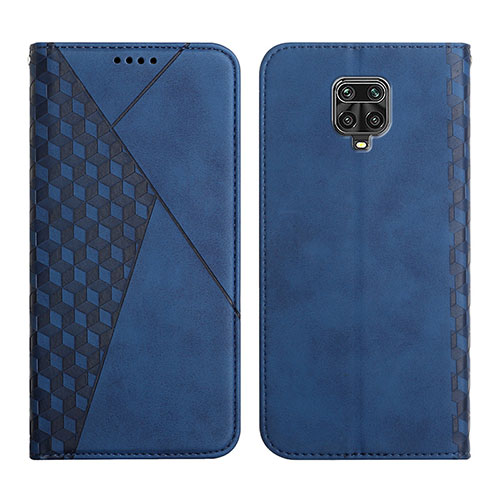 Leather Case Stands Flip Cover Holder Y02X for Xiaomi Redmi Note 9 Pro Blue