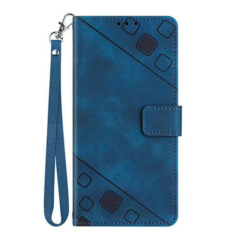 Leather Case Stands Flip Cover Holder Y03B for Google Pixel 7a 5G Blue