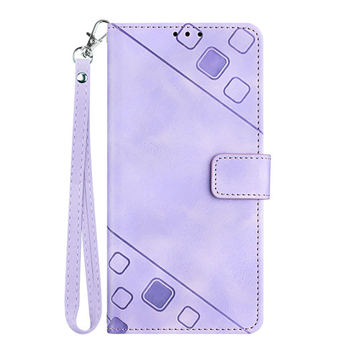 Leather Case Stands Flip Cover Holder Y03B for Huawei Enjoy 50 Purple