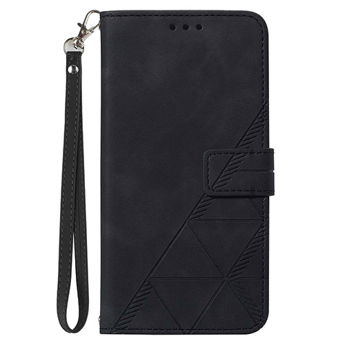 Leather Case Stands Flip Cover Holder Y03B for Samsung Galaxy A12 5G Black