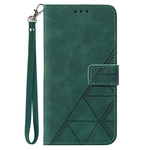 Leather Case Stands Flip Cover Holder Y03B for Samsung Galaxy A12 Green