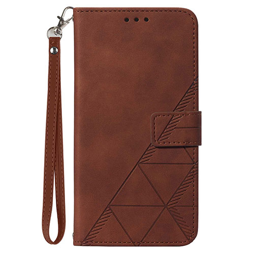 Leather Case Stands Flip Cover Holder Y03B for Samsung Galaxy A15 4G Brown